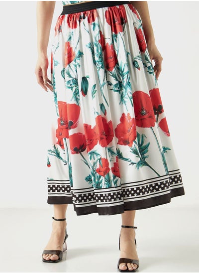 Buy Tiered Floral Print Skirt in UAE