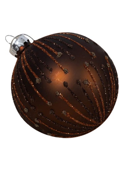 اشتري Christmas Glitter Ball, Cocoa Brown - 8 cm في الامارات