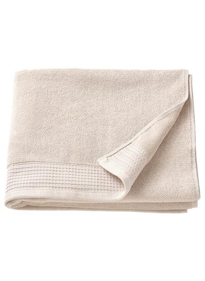 اشتري Bath Towel Light Grey And Beige 70X140 Cm في السعودية