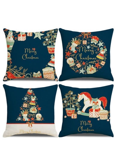 اشتري 4Pcs christmas pillow case cover cushion for home decor 45*45cm في الامارات