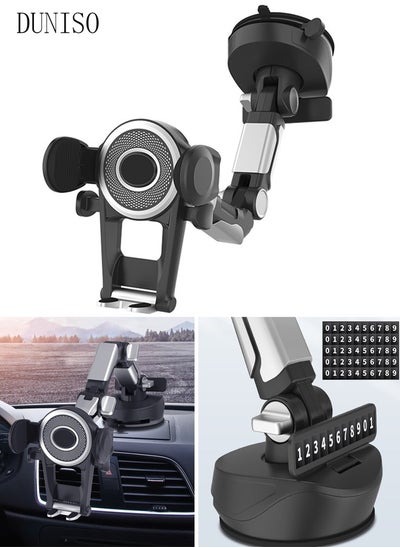 Buy 3-In-1 Phone Holder Mount for Car Dashboard Windshield 360 Degree Rotation Dashboard Car Clip Mount Stand Phone Holder Suitable for All Cell Phone Automobile Interior in Saudi Arabia