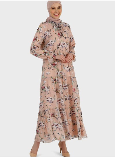 Buy Floral Print Tiered Dress in UAE