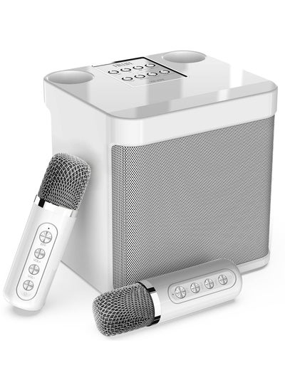 اشتري Portable Karaoke Machine Bluetooth Pa Speaker System With 2 Uhf Wireless Microphones, Supports Tf/Usb, Aux Input في السعودية