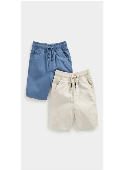 اشتري Blue and Ecru Poplin Shorts 2 Pack في الامارات