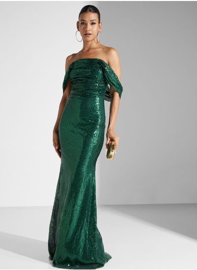 Buy Off Shoulder Shimmer Mermaid Dress in Saudi Arabia