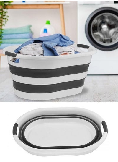 Buy 38L Large Foldable Laundry Basket Foldable Space Saving Bathtub Storage Container Clothes Sorting Washing Basket in Egypt