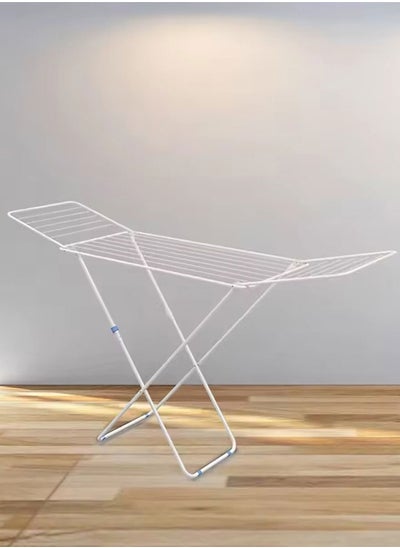 Buy Foldable Drying Rack with Extendable Wings Reinforced Structure 180x50x108cm in Saudi Arabia