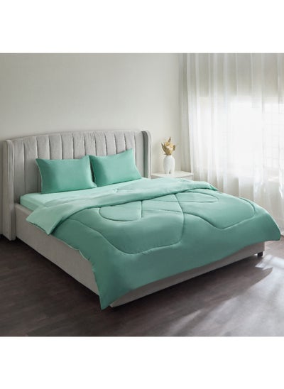 Buy Derby 3-Piece Reversible Microfiber King Comforter Set 240 x 220 cm in Saudi Arabia