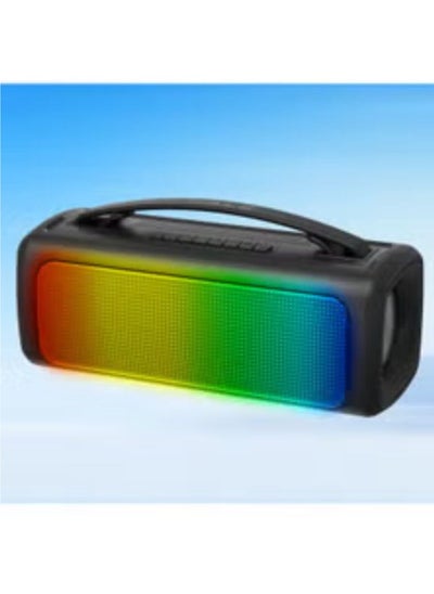 Buy Wireless Bluetooth Speaker RGB Lighting Long Range Rechargeable Sound & Bass Carry Strap Lightweight for Home Outdoor Stereo Black in UAE