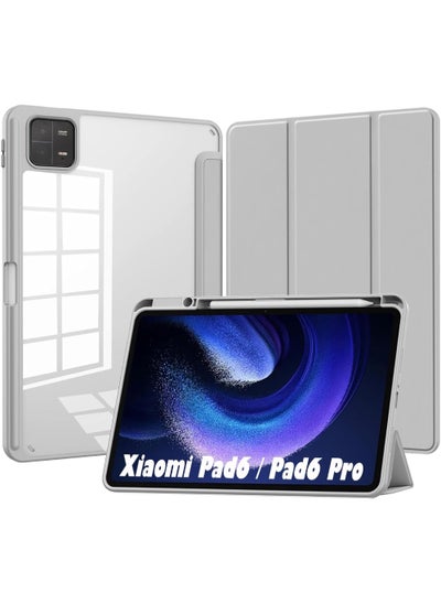 اشتري حافظة متوافقة مع هاتف Xiaomi Mi Pad 6/6 Pro مقاس 11.0 بوصة 2023، غطاء حماية نحيف مع حامل قلم رصاص، حافظة ذكية شفافة لإيقاظ/النوم التلقائي لجهاز Xiaomi Pad 6 في الامارات