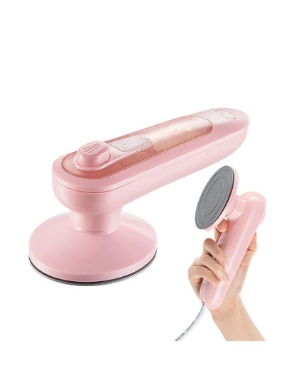 Buy Mini Handheld Garment Steamer Household Fabric Steam Iron 100ml Mini Portable Vertical Fast-Heat For Clothes Ironing, Lightweight Mini Iron for Clothes with Spray Mist Buttons Pink in UAE