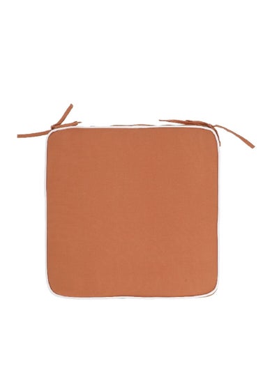 Buy Tie Up Zippered Square Cushion Orange 43 x 43 cm in Saudi Arabia