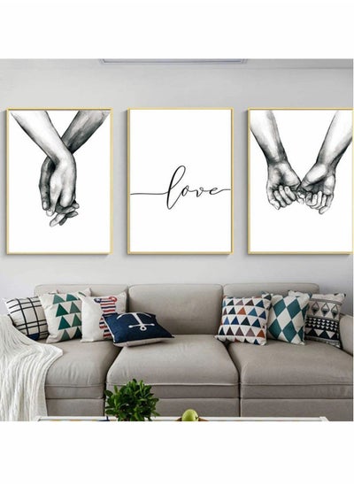 Buy Wall Art Canvas Painting, Abstract Prints Neutral Wall Art Decor, Simple Fashion Art Line Drawing Decor for Home Living Room Bedroom Office 40 x 50 CM, Unframed 3 Pcs in UAE