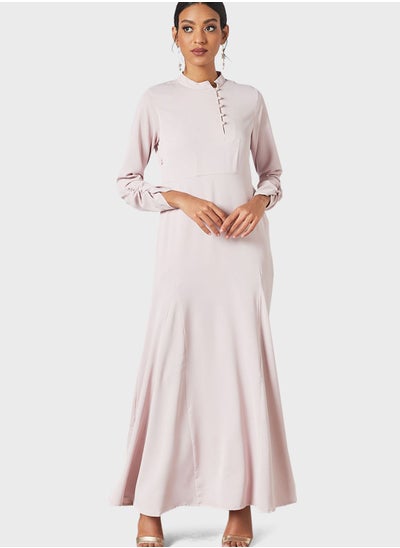 Buy Ruched Sleeve Abaya Dress in Saudi Arabia