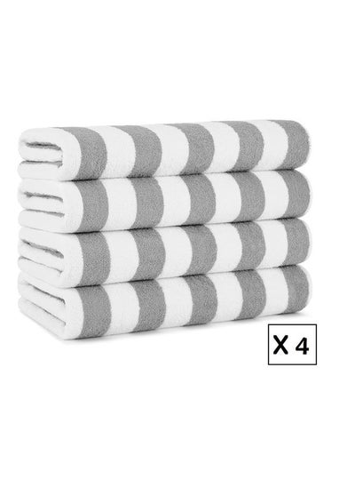 Buy Signoola 4 Kids Bath towels 50 x 100 cm Grey Stripes, 100% cotton. in Egypt