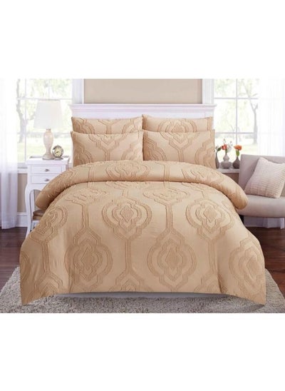 Buy Comforter Set 6 Pcs King Size Luxury Soft Breathable High Quality Special Cotton Material Comforter Set Includes 1 Comforter 220x240 cm 1 Sheet 200x200+30 cm 4 Pillow Shams 50x76 cm Solid Color in UAE