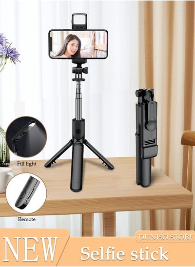 Buy Gimbal Stabilizer for Smartphone Extendable Selfie Stick Tripod with Wireless Remote and Fill Light Gimbal Stabilizer with Auto-Balance Phone Holder for All Cell Phone in Saudi Arabia