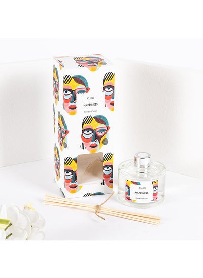 اشتري Kujo Happiness Reed Diffuser Set, Clear & Beige - 200ml في الامارات