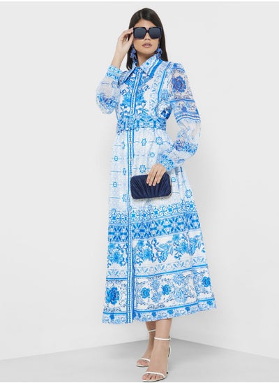 Buy Monotonal Print Dress in Saudi Arabia