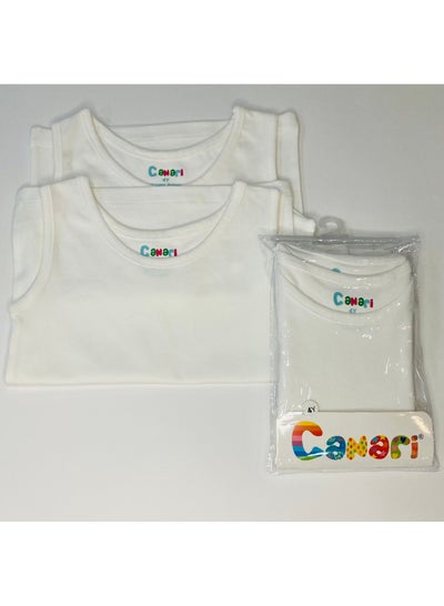 Buy Canari Kids boy undershirt sleeveless 2 pieces cotton plain in Egypt