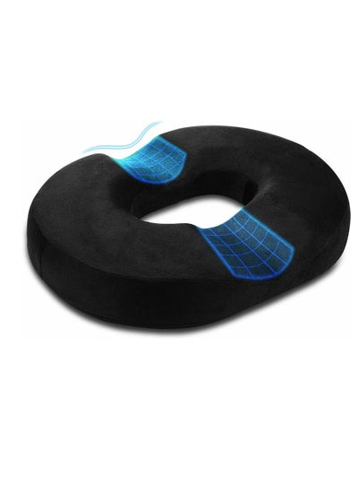 Buy COOLBABY Donut Pillow Hemorrhoids Coccyx Cushion Orthopedic Design 100% Memory Foam Coccyx Sciatica Pressure Ulcer Postoperative Pain Relief Home Office Car Orthopedic Firm Seat Cushion in UAE