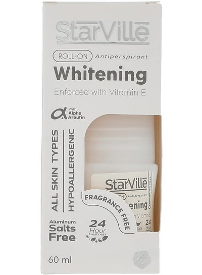 Buy Starville Roll On Whitening Fragrance Free - 60 ml in Egypt