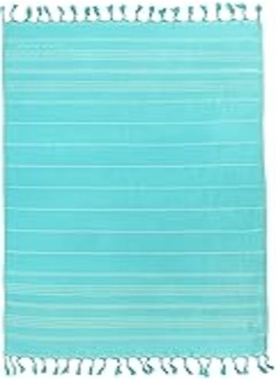 Buy Signoola Beach Mat Towel 90 x 170 cm, Sea Light Blue, 100% cotton. in Egypt