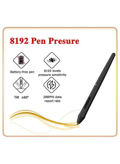 Buy PN640 Graphics Tablet Digital Drawing Tablet with 8192 Levels Pressure Sensitivity 5080LPI Resolution 4 Shortcut Keys in UAE