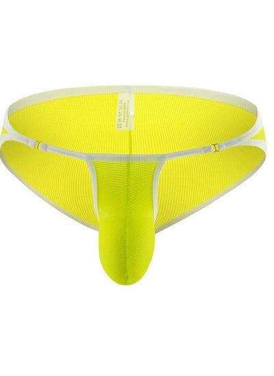 Buy Men's Low Waist Underwear Briefs Yellow in Saudi Arabia