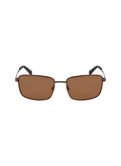 اشتري Men's UV Protection Rectangular Shape Metal Sunglasses N102SP-210-5518 - Lens Size: 55 - Matte Brown في السعودية