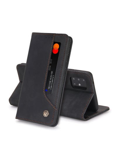 Buy Luxury PU Leather Wallet Case Cover for Samsung Galaxy A71 5G Black in Saudi Arabia