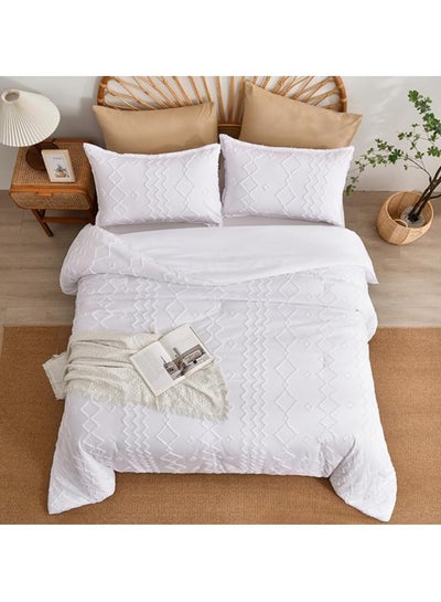 Buy Super Soft Fluffy Airy Duvet Cover King size Set Boho Chic Bedding Set For All Seasons 6 Piece Includes 1 Duvet Cover 1 Fitted Sheet 4 Pillowcases in UAE