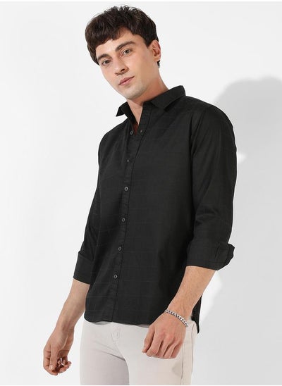 Buy Checked Button-Down Casual Shirt in Saudi Arabia