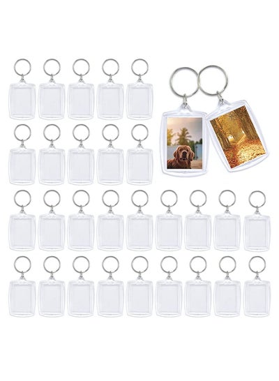 Buy 30 PCS Acrylic Photo Frame Keyrings Clear Picture Keychains Acrylic Photo Snap-in Key Chain for Artwork Gifts &Craft(1.57 × 2.17 inch) in UAE