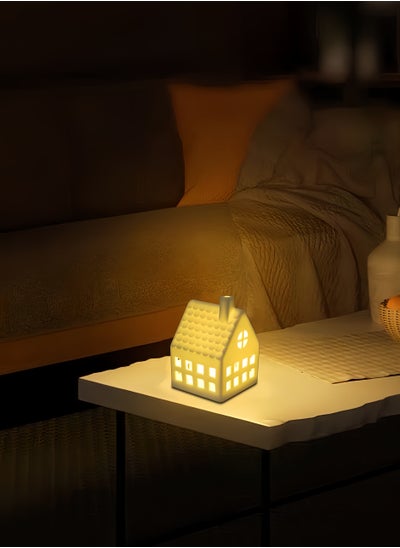 اشتري Handcrafted Ceramic Small House Night Light - Place on Children's Bedside, Accompanying Sweet Sleep في السعودية