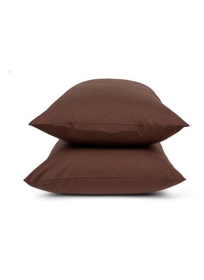 اشتري Cotton Pillow Case set Brown 50x70 في مصر