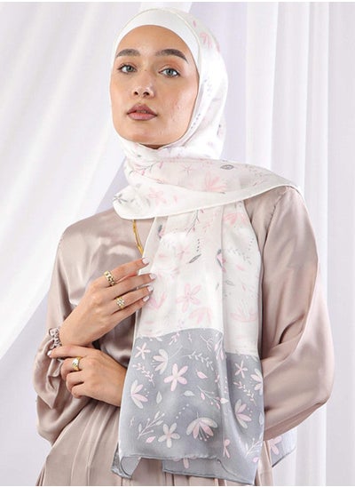 Buy Flower Boarder White - Light Grey - pink For Women in Egypt