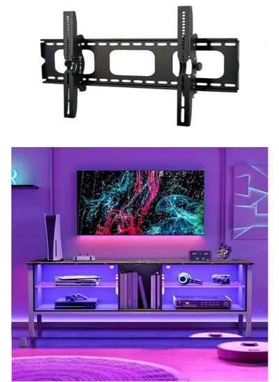 Buy TV Stand wall Bracket Tilt 37 inch to 85 inch loading capacity, 70 kg weight supported, steel material, wall to Tv in Saudi Arabia