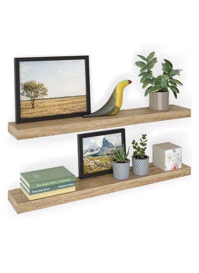 Buy Floating Shelves,Wall Mounted Shelf with Invisible Brackets,Wall Decor Display Shelves Storage Unit for Living Room,Bedroom,Kitchen,White in UAE