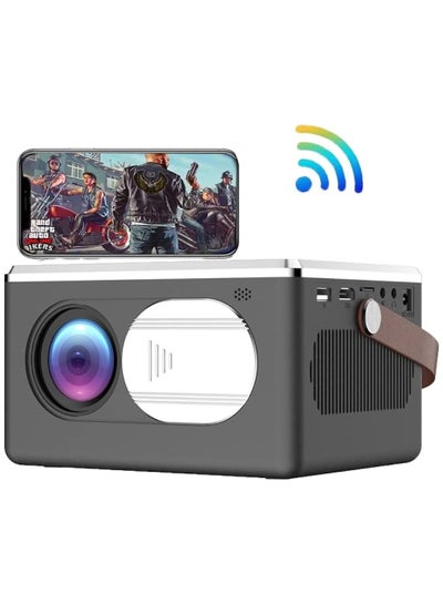 Buy Wireless Android Projector, LED Support 1080P, Mini Portable Projector, Support Mobile Phone WIFI Smart Home Theater in UAE