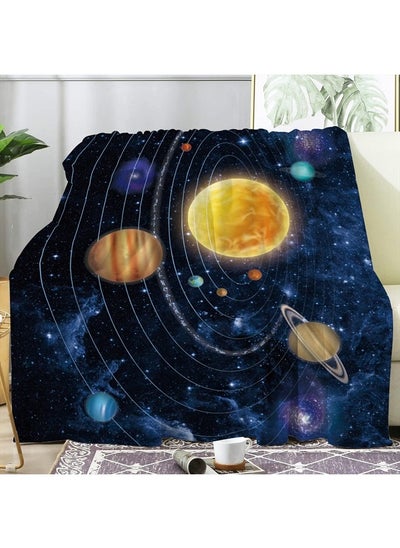 Buy Solar System Blanket Super Soft Flannel Fleece Throw Planet Blanket Cozy Outer Space Blanket for Boys Girls Adults Comfortable Bed Blanket for Sofa Living Room Travel Camping Couch (60"x80") in UAE