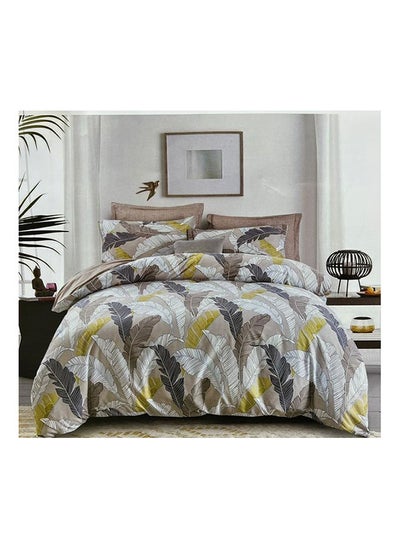 Buy King Size Fitted Bed Sheet 6 Piece Set of 1 Fitted Bed Sheet, 1 Duvet Bed Cover, 2 Cushion Cover and 2 Pillowcase in UAE