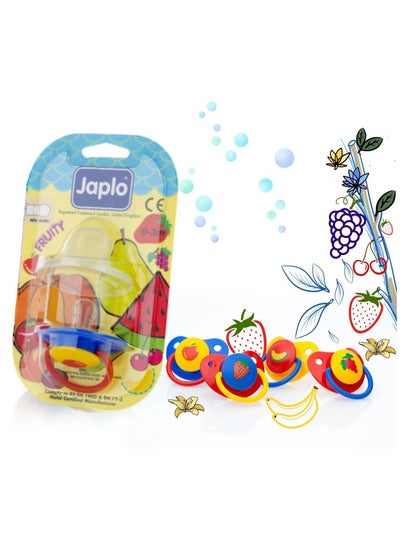 Buy Japlo Fruity new born 0-3 M  soother(Pacifier with cover & Glow In The Dark) in Egypt