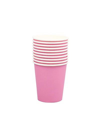 Buy Thickened disposable paper cups 250ml, 10 pieces in Saudi Arabia