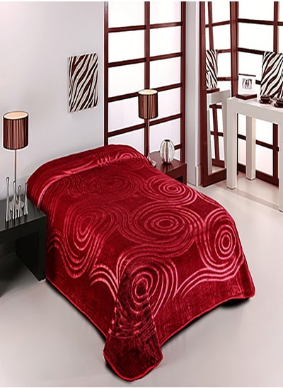 Buy Pacha Home Blanket, Model 1006  - Color: Burgandy- Size: 220 * 240 - Weight: 4 kg. in Egypt