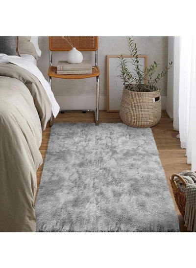 Buy Soft Rugs Fluffy Carpets Tie-Dye Rugs for Living Room Bedroom Nursery Home Decor Non-Slip Machine Washable Carpet Home Decorative Carpet 100x160 cm Grey in UAE