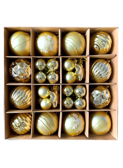 Buy SINCHER 42 Pieces Ball Decorations, Shatterproof Tree Hanging Balls, Plastic Ball Set for Decorating Home/Party/Festival (Gold) in Saudi Arabia