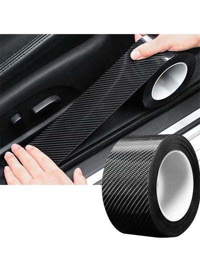 Buy Car Door Edge Guards Scratch Cover Sill Protector Bumper Protector 5D Carbon Fiber Car Wrap Film Automotive Self-Adhesive Anti-Collision Film Fits for Most Cars 1.2In x 33Ft Black in Saudi Arabia
