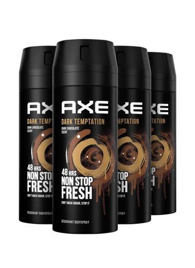 Buy AXE Dark Temptation Body Deodorant Spray pack of 4 in UAE