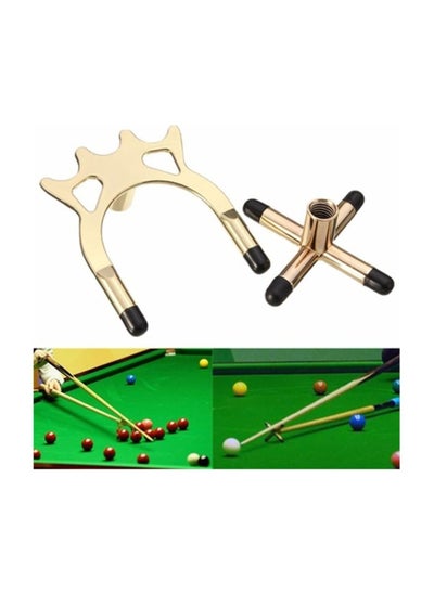 اشتري 2-Piece Imperial Head Pool Cue Bridge Heads Billiard Table Cue Cross & Spider Holder Rusts في الامارات